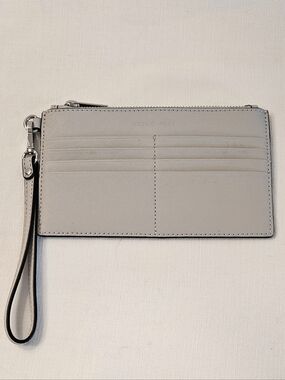 Michael Kors Light Gray Leather Wristlet Card Holder